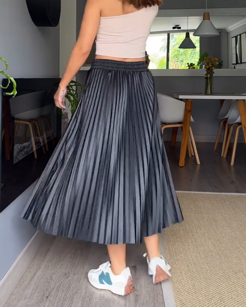 Autumn And Winter Slim Pleated Skirt