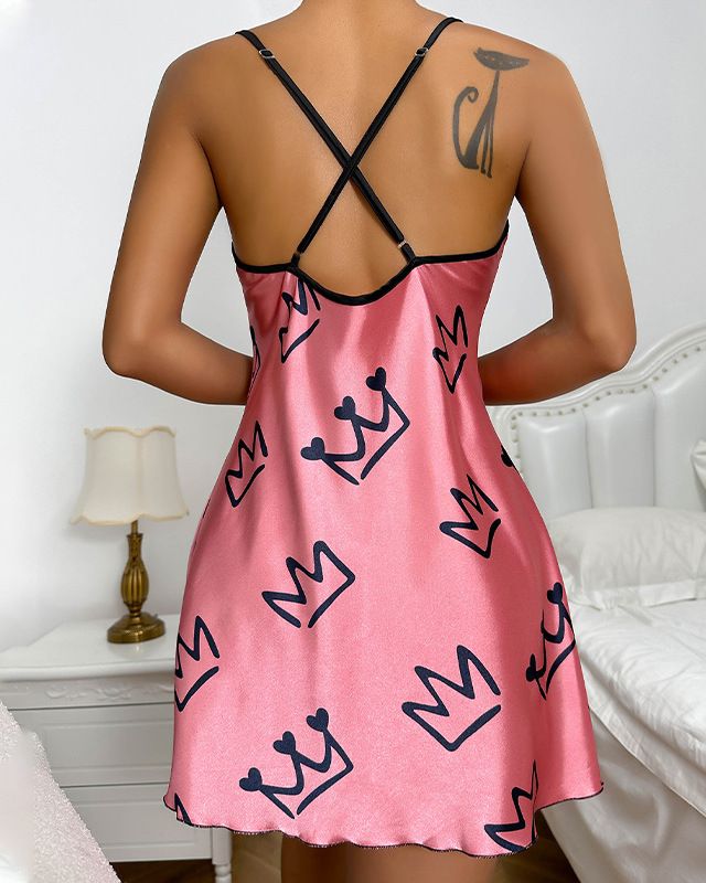 Ice Silk Suspender Nightdress