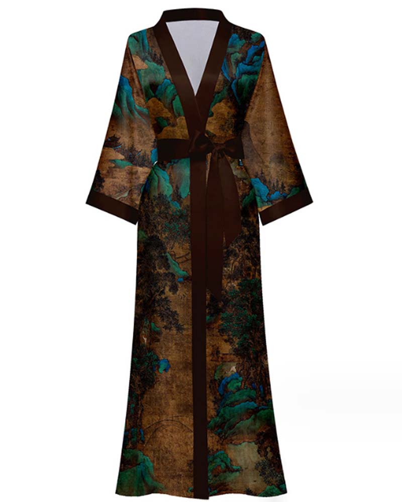 Satin Luxury Lace-Up Dressing Gown