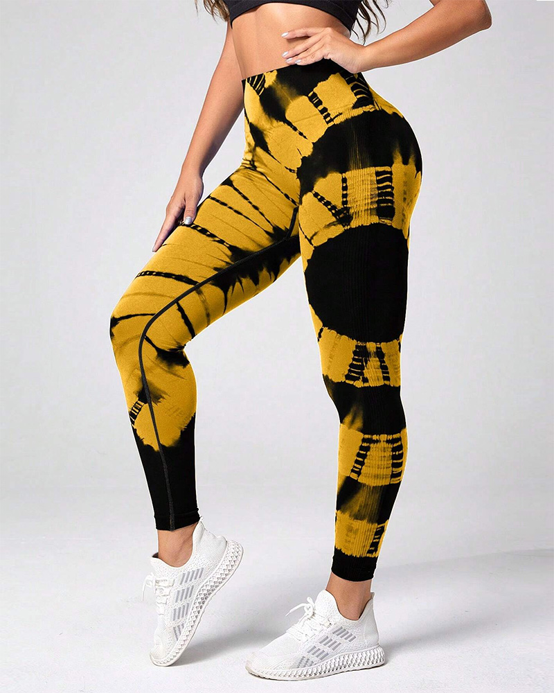 Seamless Tie Dye High Waisted Active Yoga Pants