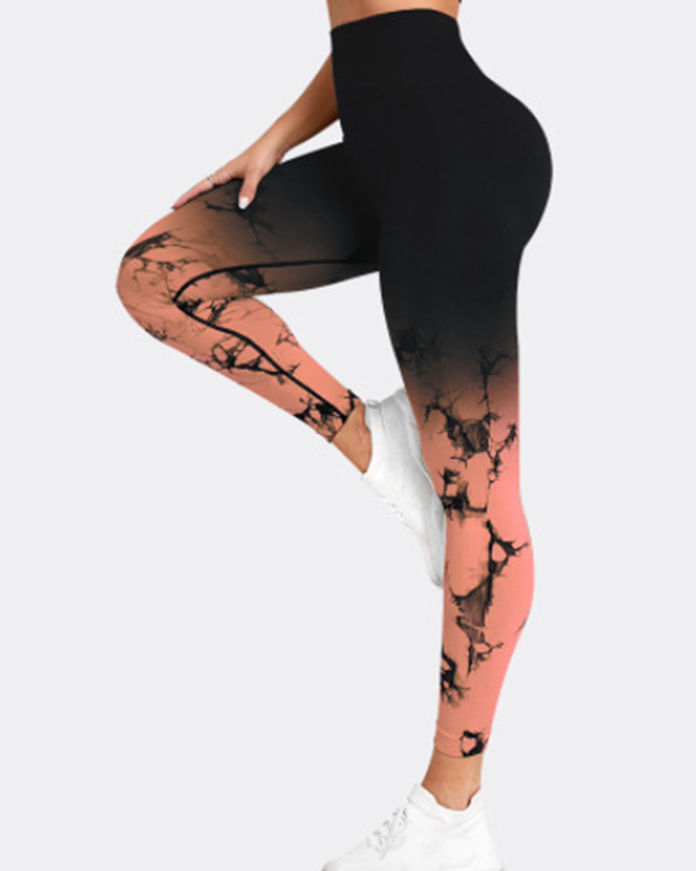 Gradient Tie-Dye Yoga Pants Seamless Women's Running Sports Pants High Waist Buttocks Gym Clothes Elastic Leggings Spot