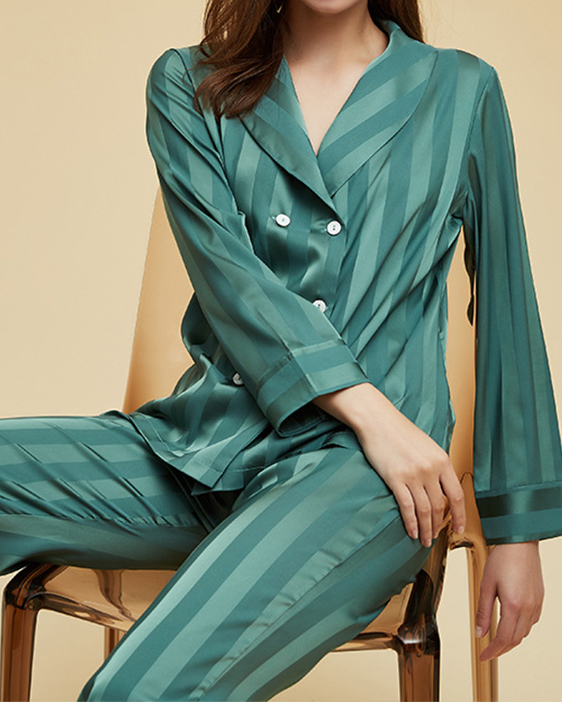Ice Silk Long Sleeve Home Suit