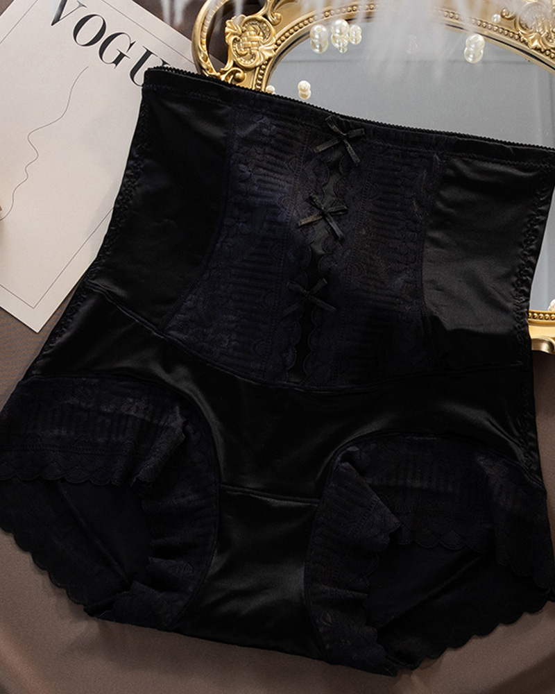 High-Waisted, Seamless Lace Panties