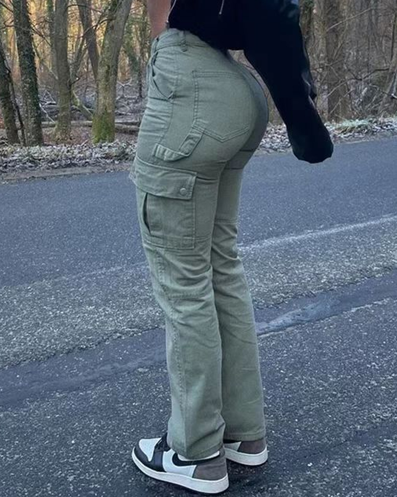 High-Stretch Solid Color Casual Work Jeans