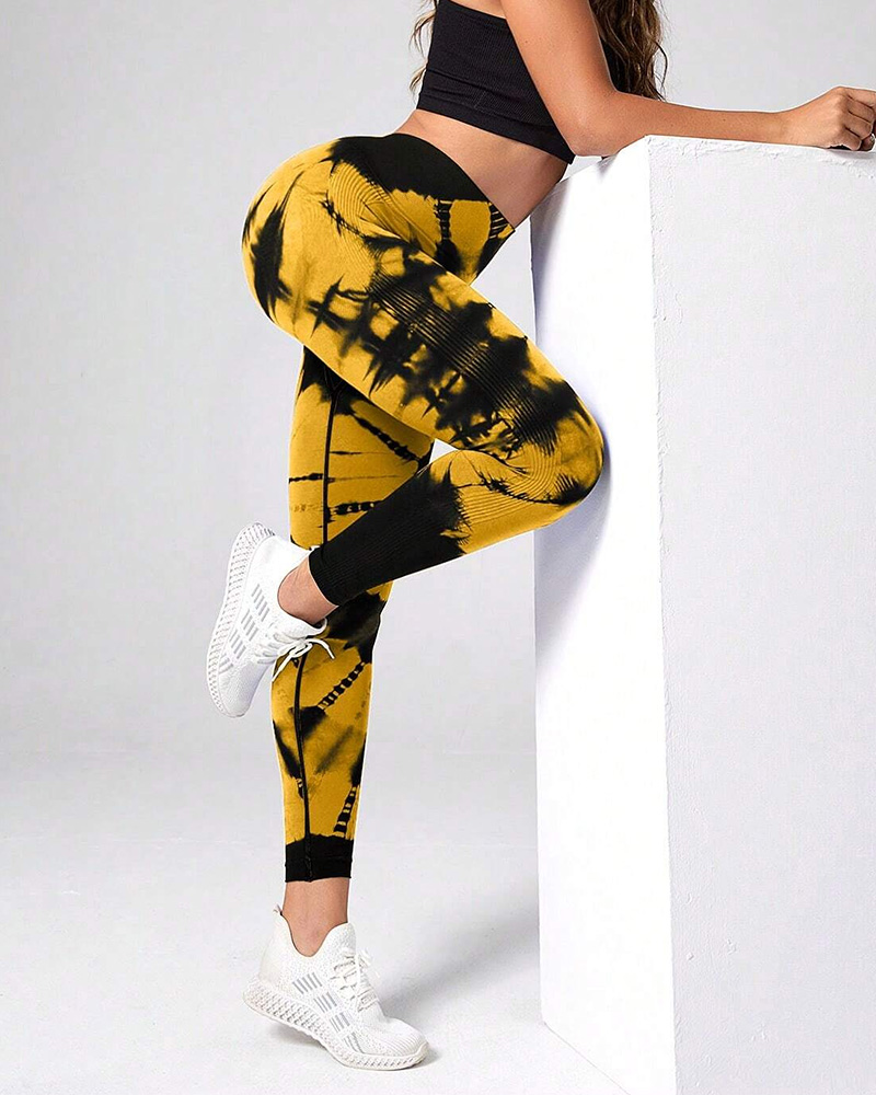 Seamless Tie Dye High Waisted Active Yoga Pants