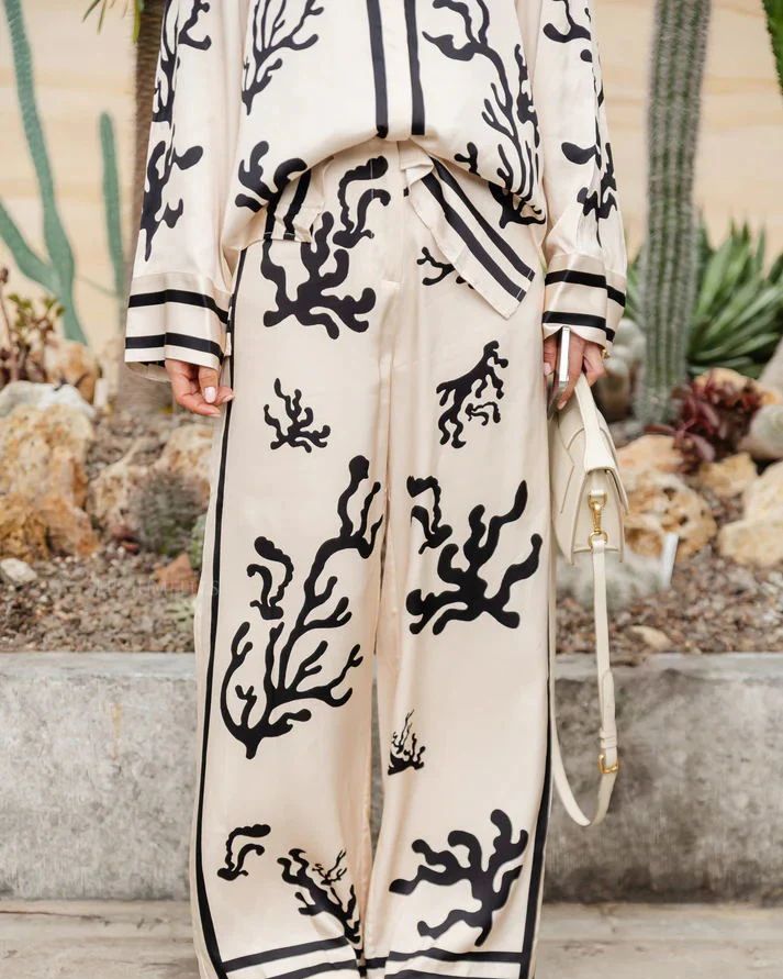 Satin Casual Two Piece Set