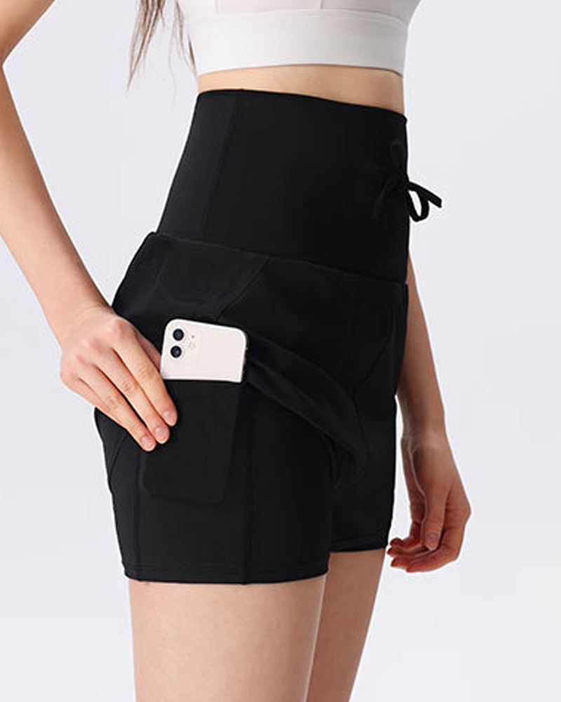 Tummy-Control Waist Yoga Shorts