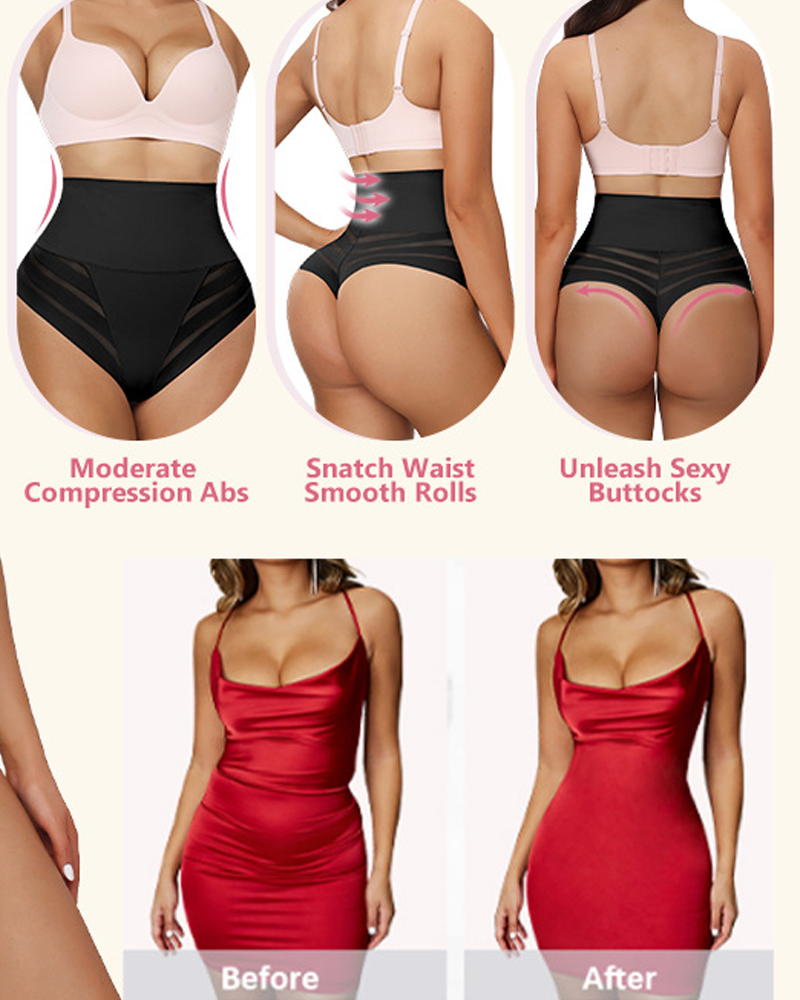Hip-Lifting And Tummy-Slimming High Waist Thong