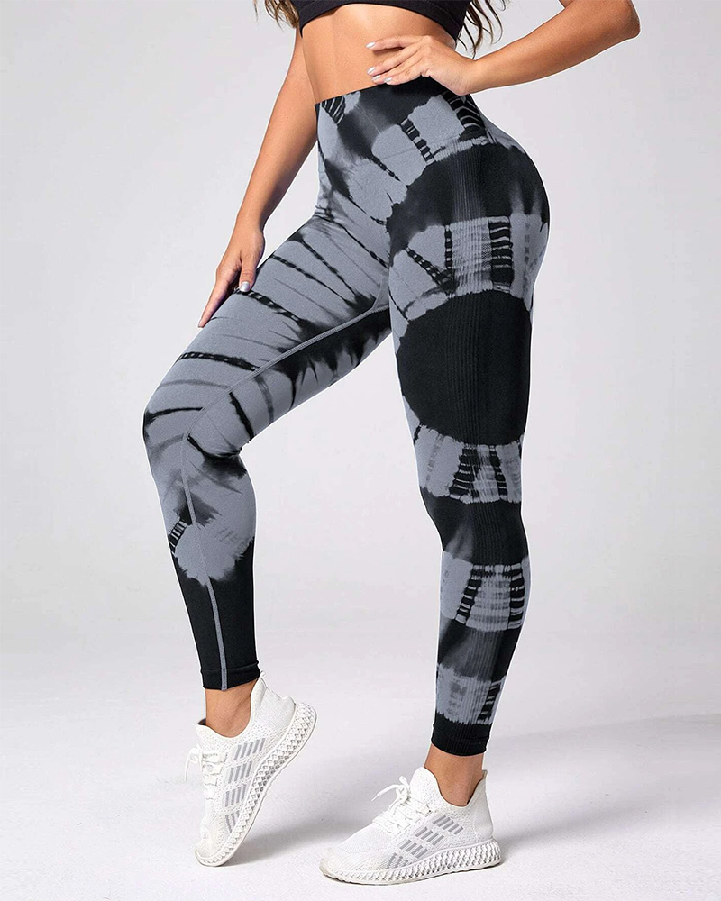 Seamless Tie Dye High Waisted Active Yoga Pants