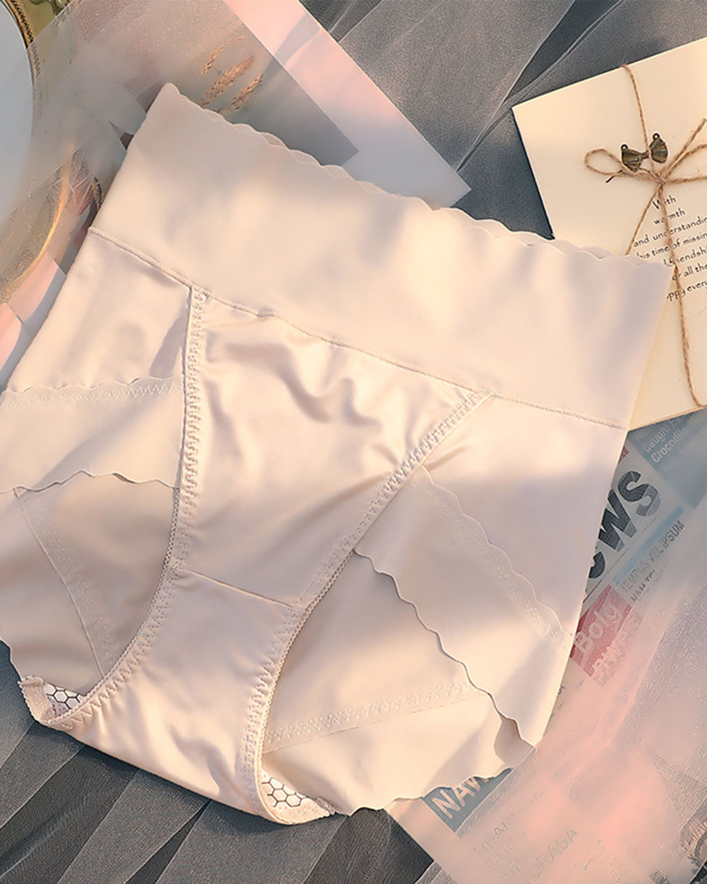 High-Waisted, Hip Lift Satin Fashion Panties