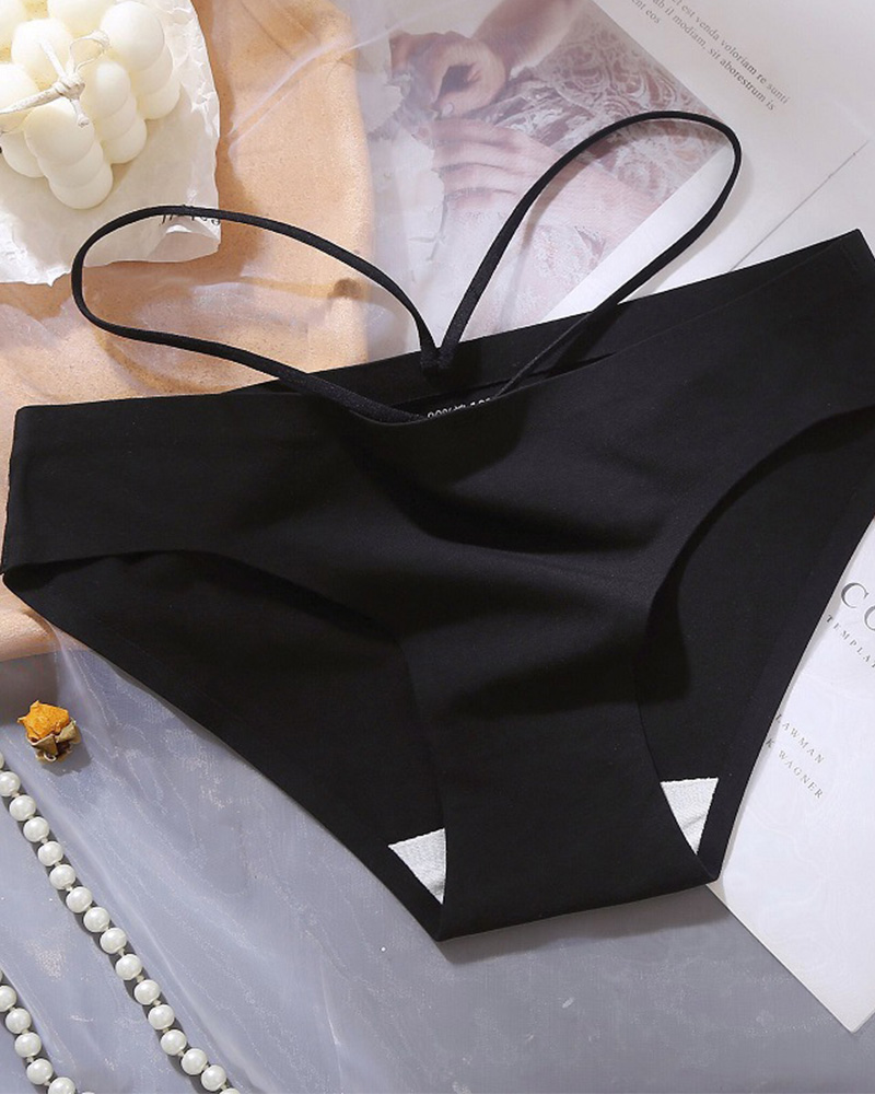 Sexy Slim Cotton Crotch Panties With Breathable Straps